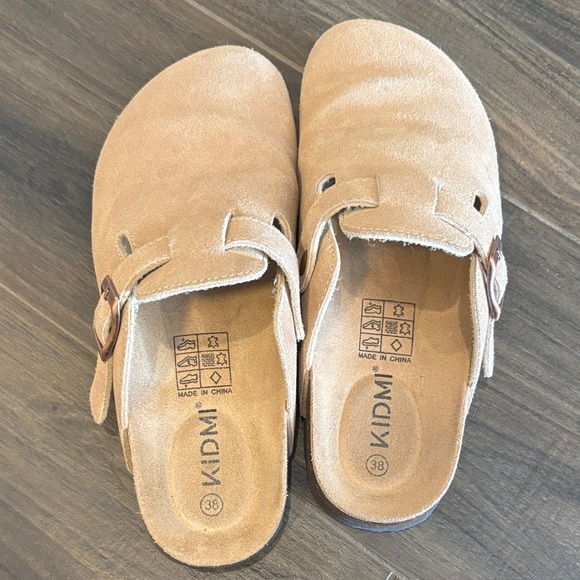 Shoes - KIDMI Suede Slip-On Clog in Light Tan